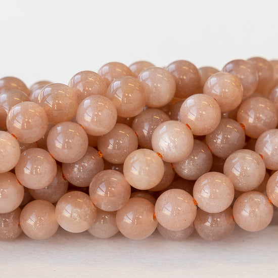 6mm Peach Moonstone Rounds - 16 inches