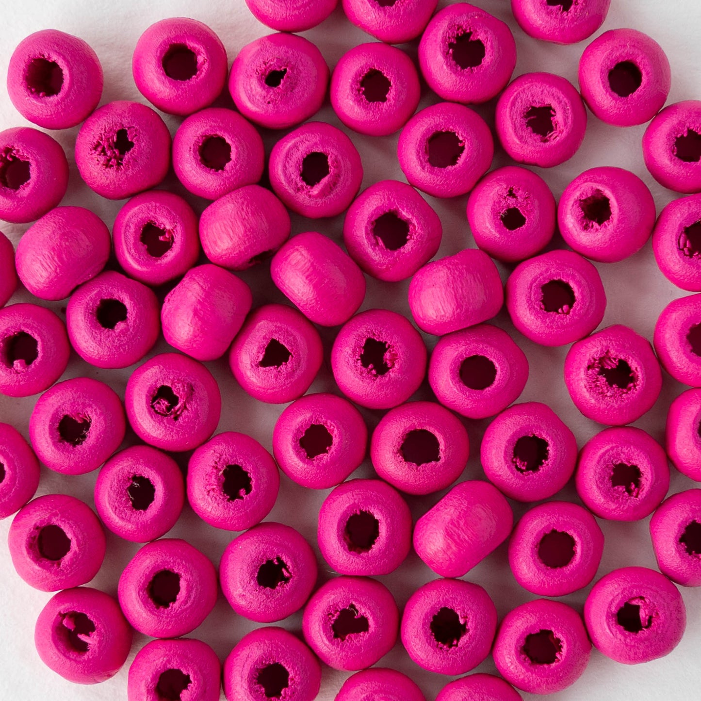 6mm Round Wood Beads - Pink - 15 inch strand ~85 beads