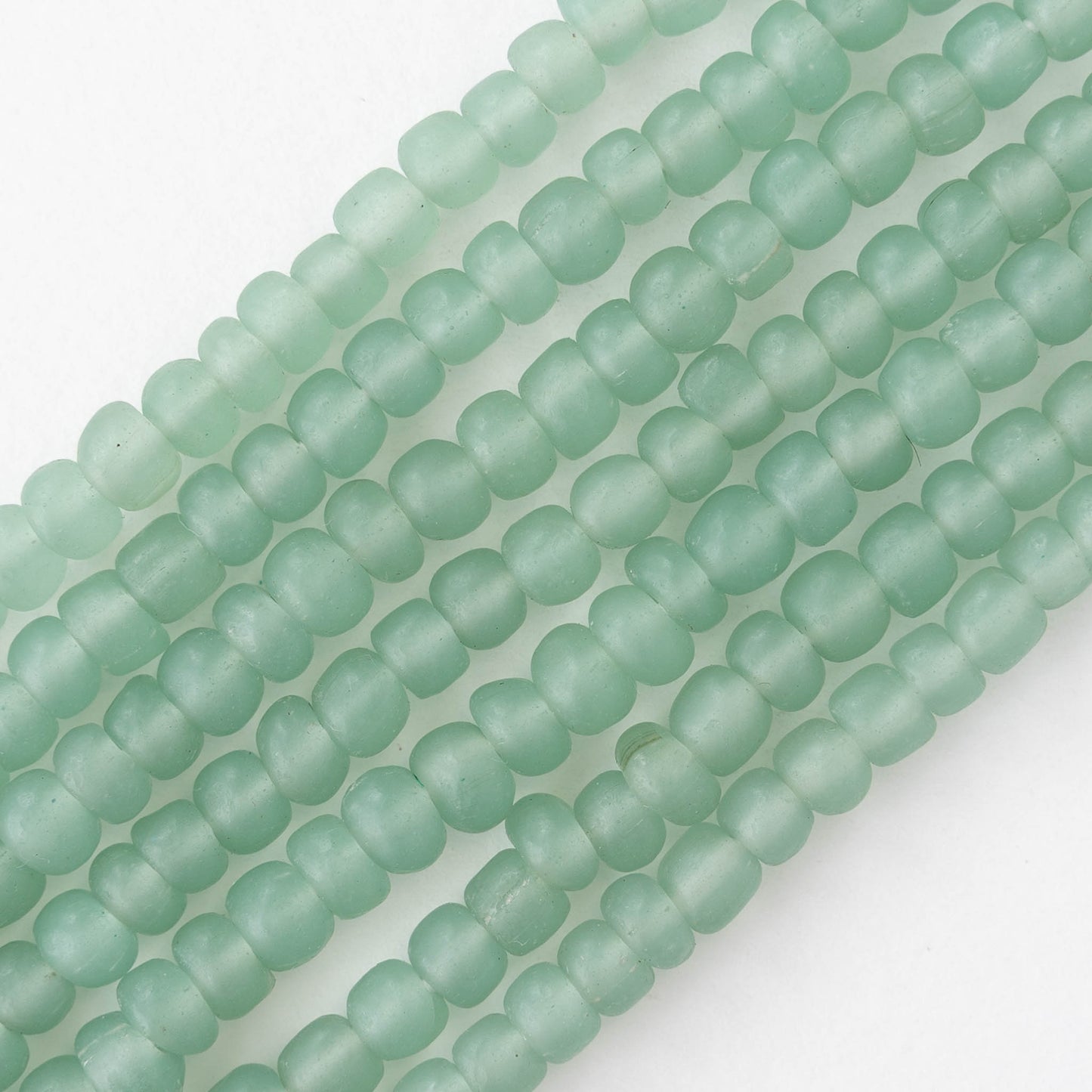 Glass Java Beads - Sage Green - Whole or Half Strand