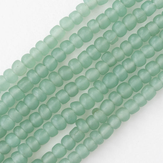 Glass Java Beads - Sage Green - Whole or Half Strand