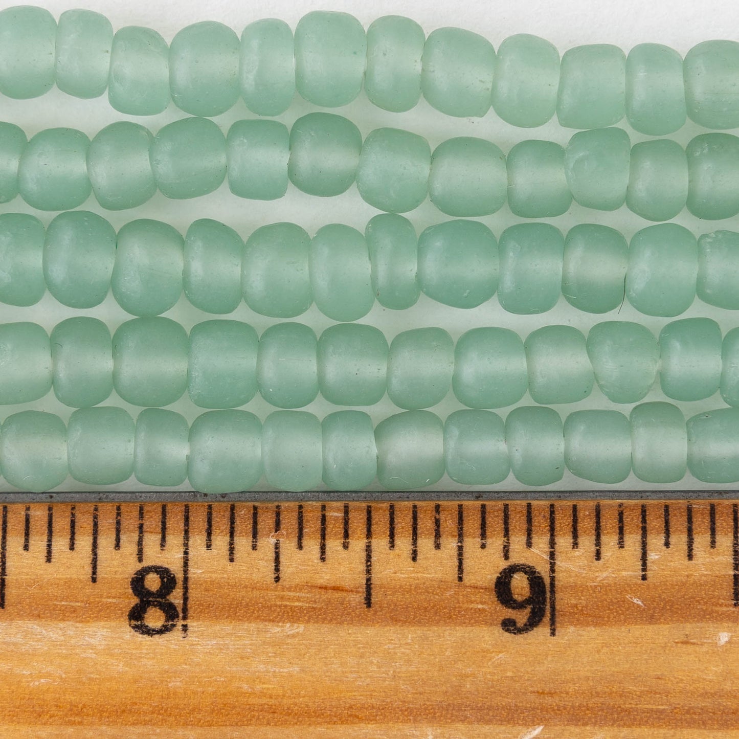 Glass Java Beads - Sage Green - Whole or Half Strand