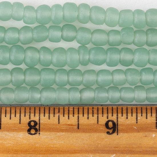 Glass Java Beads - Sage Green - Whole or Half Strand