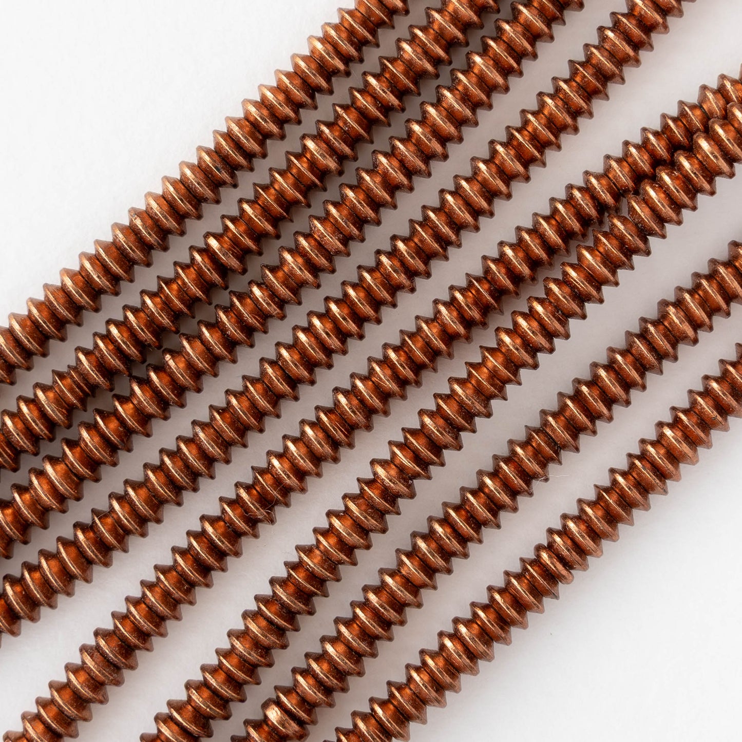 5mm Flying Saucer Disk Beads - Antique Copper - 4 inches ~50 beads