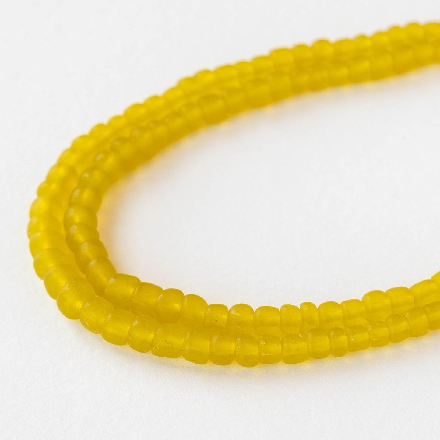 Glass Java Beads - Yellow - Whole or Half Strand