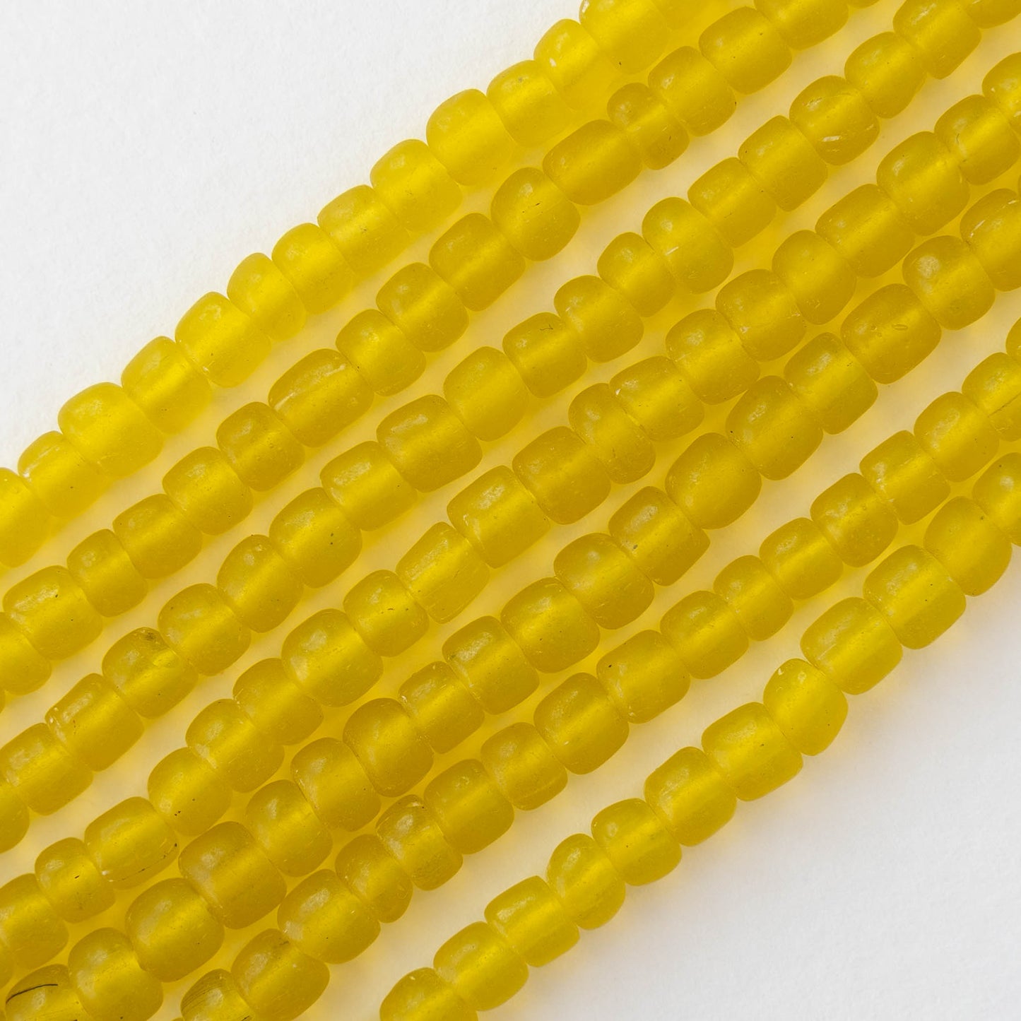 Glass Java Beads - Yellow - Whole or Half Strand