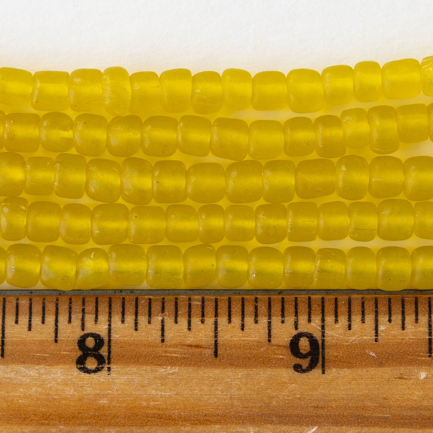 Glass Java Beads - Yellow - Whole or Half Strand