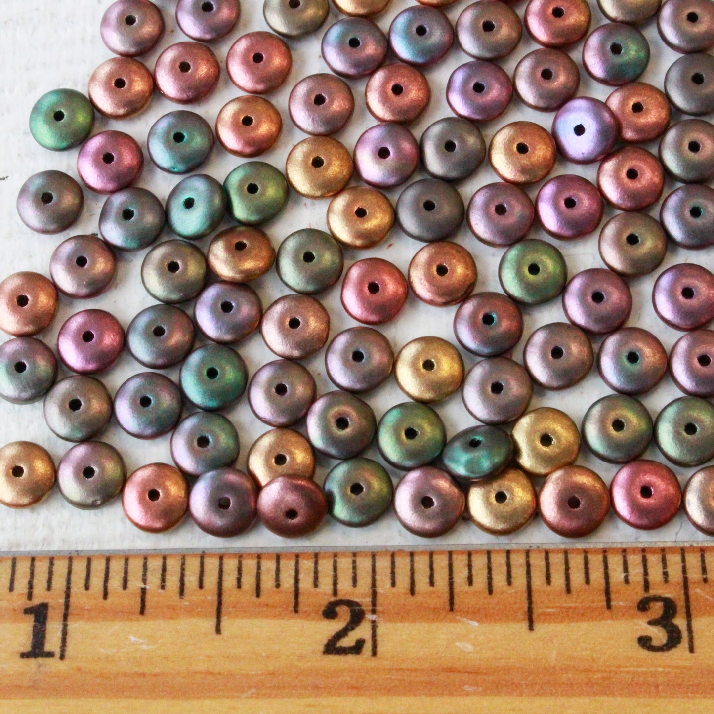 6mm Rondelle Beads - Bronze Iris Matte - 50 Beads