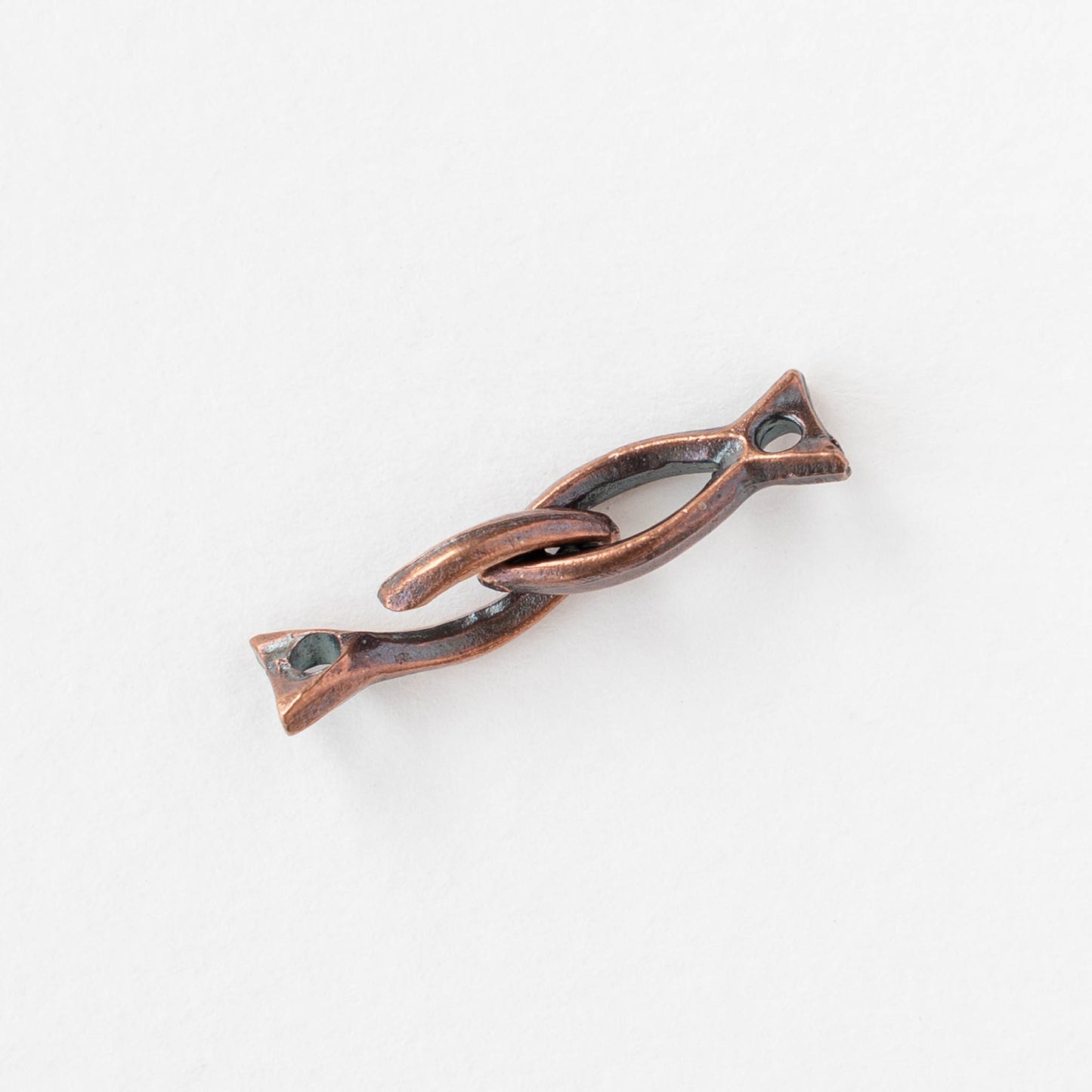 6x26mm Mykonos Fish Hook and Eye Clasp - Antique Copper Patina - 1, 4, or 8 clasps