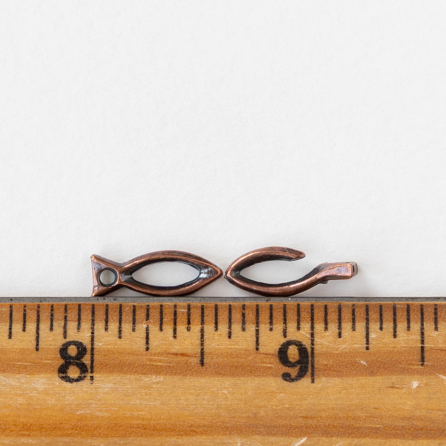 6x26mm Mykonos Fish Hook and Eye Clasp - Antique Copper Plated - 1, 4, or 8 clasps