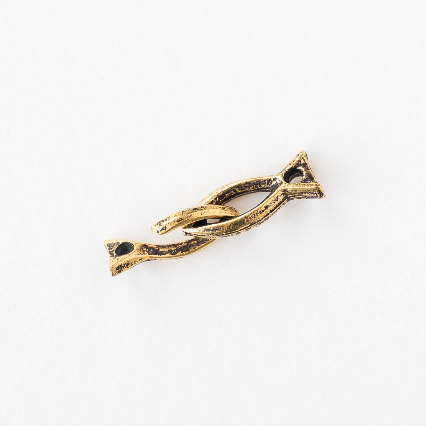 6x26mm Mykonos Fish Hook and Eye Clasp - Antique Gold - 1, 4, or 8 clasps