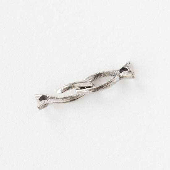 6x26mm Mykonos Fish Hook and Eye Clasp - Antique Silver Patina - 1, 4, or 8 clasps