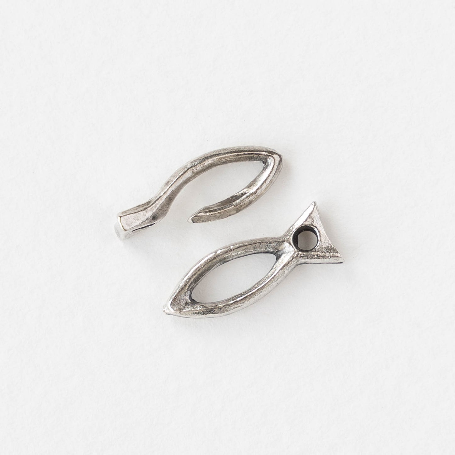 6x26mm Mykonos Fish Hook and Eye Clasp - Antique Silver Patina - 1, 4, or 8 clasps