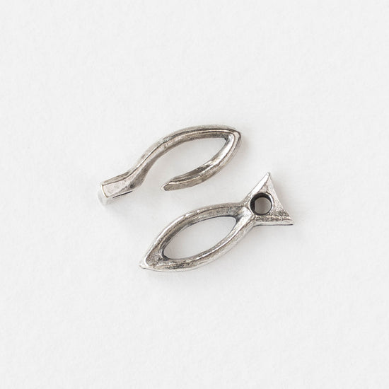 6x26mm Mykonos Fish Hook and Eye Clasp - Antique Silver Patina - 1, 4, or 8 clasps