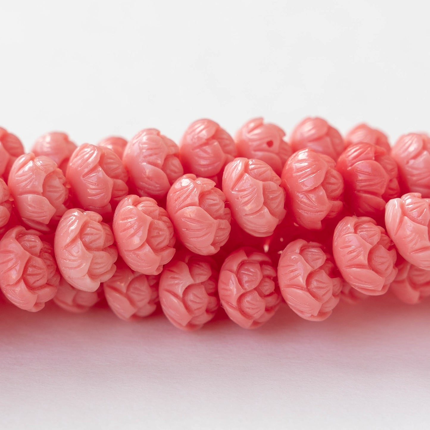 Lotus Flower Beads - Resin - Pink - 10 beads