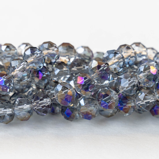 6x8mm Firepolished Rondelle Beads - Sparkly Lavender AB - 70 Beads