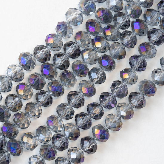 6x8mm Firepolished Rondelle Beads - Sparkly Lavender AB - 70 Beads