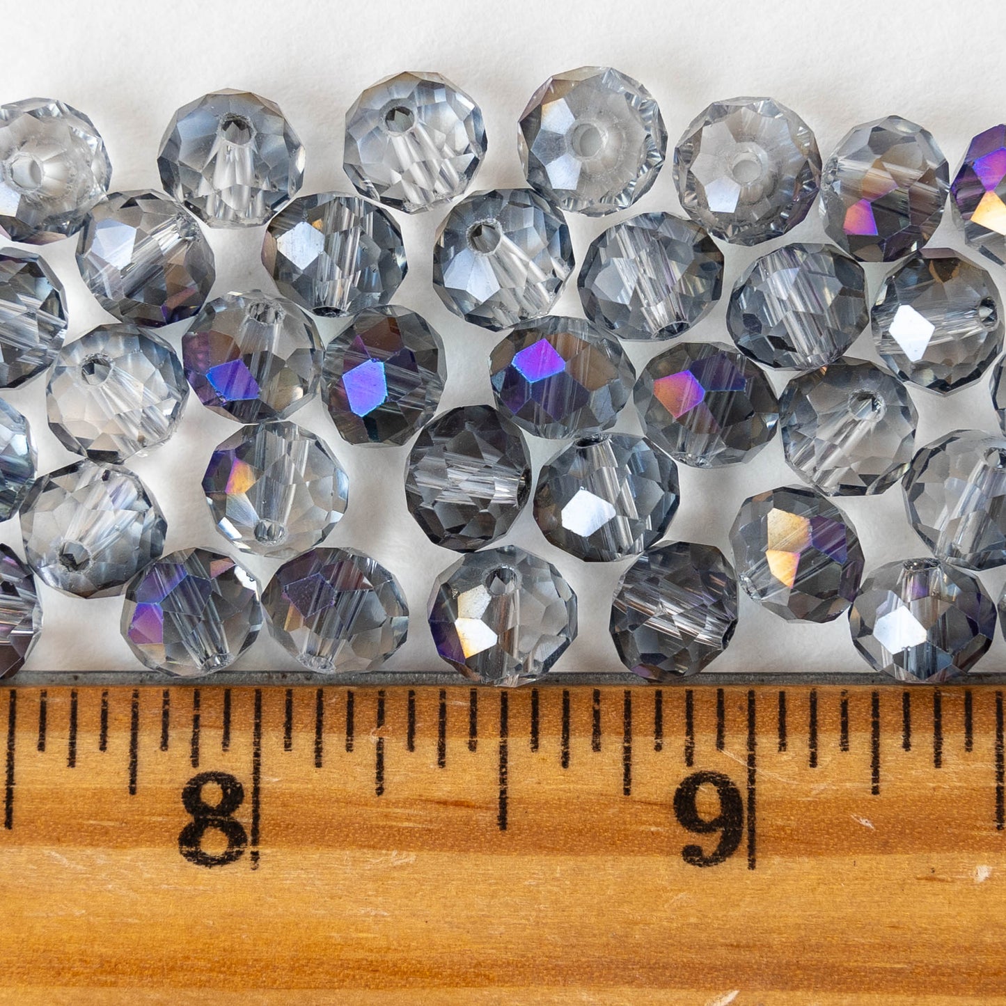 6x8mm Firepolished Rondelle Beads - Sparkly Lavender AB - 70 Beads