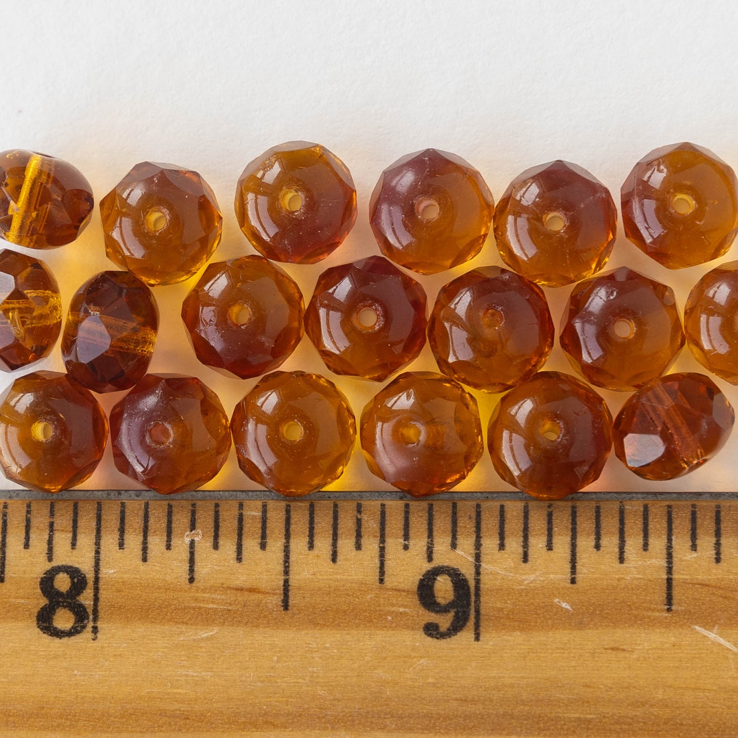 6x9mm Rondelle Beads - Amethyst Amber - 19 Beads