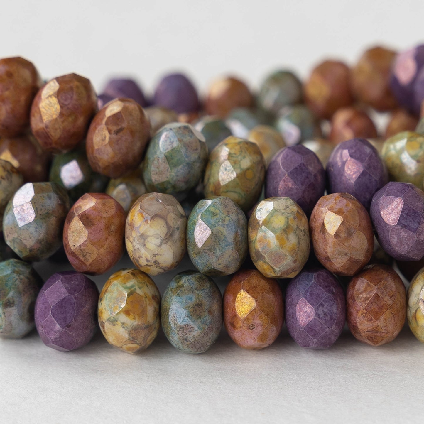 6x9mm Rondelle Beads - Picasso Mix - 25 Beads