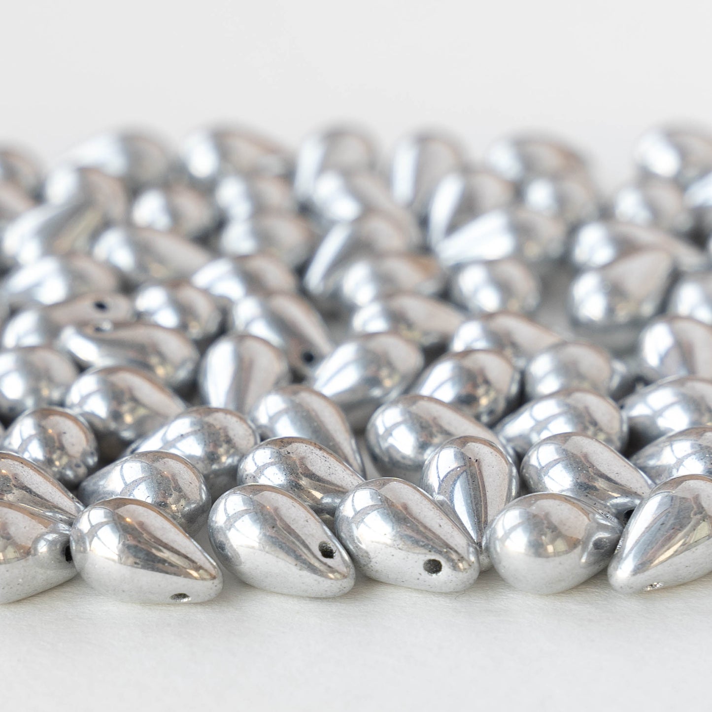 6x9mm Glass Teardrop Beads - Crystal Full Labrador - 20 Beads
