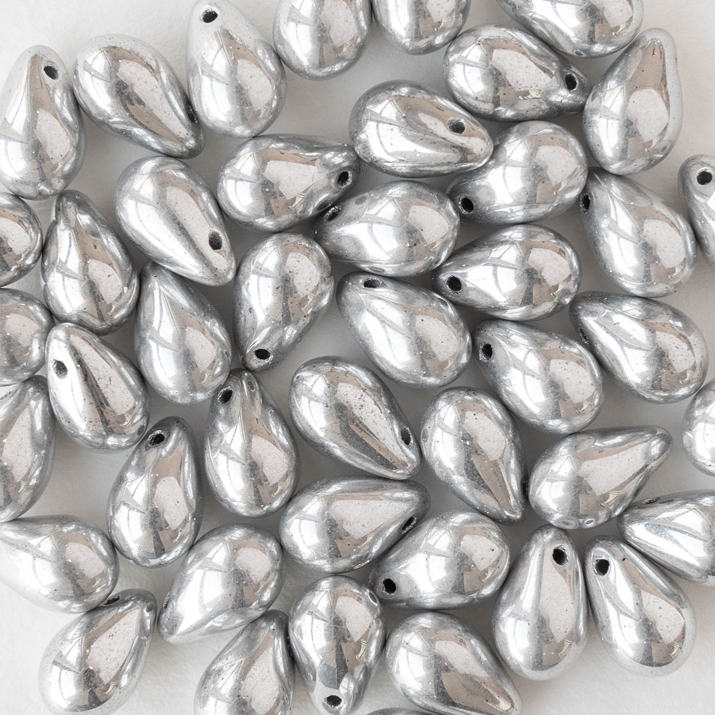 6x9mm Glass Teardrop Beads - Crystal Full Labrador - 20 Beads