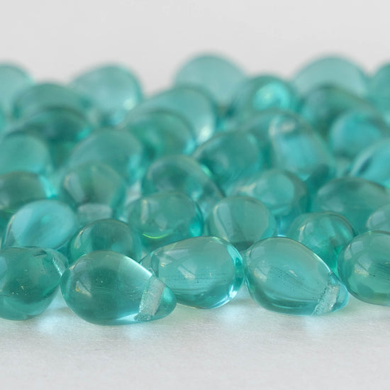Load image into Gallery viewer, 6x9mm Glass Teardrop Beads - Seafoam - 50 Beads
