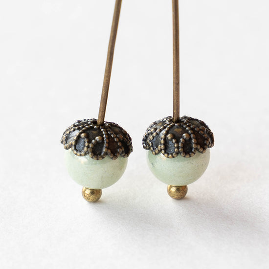 7mm Antiqued Brass Filigree Bead Caps - 20 Pieces