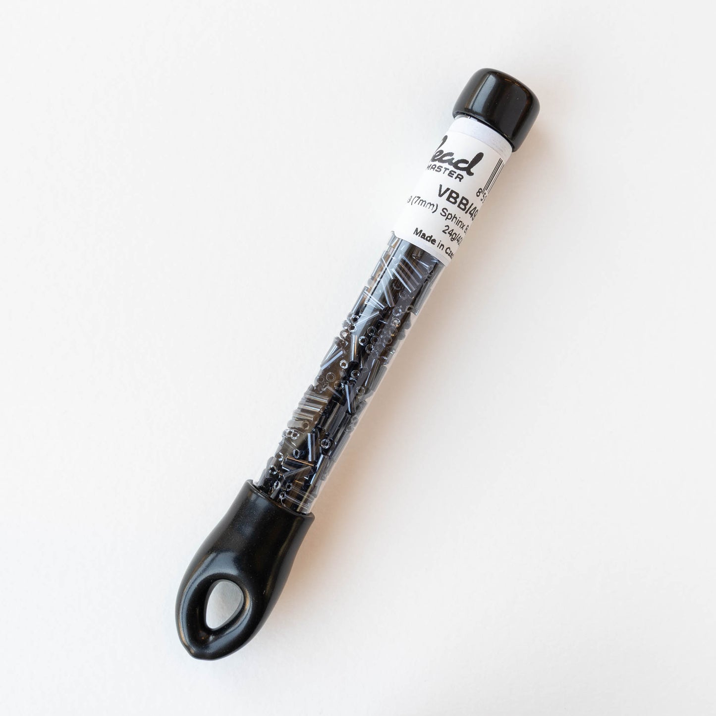 7mm Glass Bugle Beads - Sphinx Gunmetal - 24 grams ~400 beads