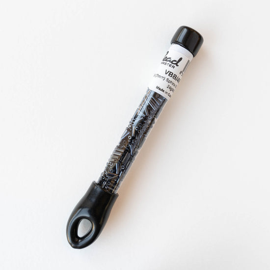 7mm Glass Bugle Beads - Sphinx Gunmetal - 24 grams ~400 beads