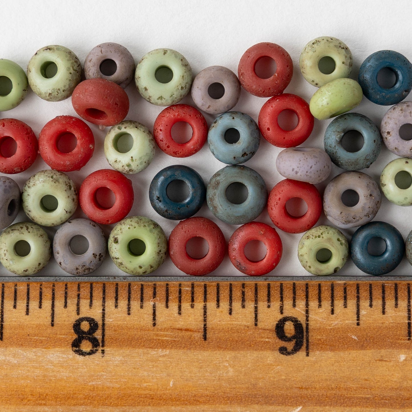 7x4mm Antique Java Donut Beads - Matte Color Mix - Whole or Half Strand