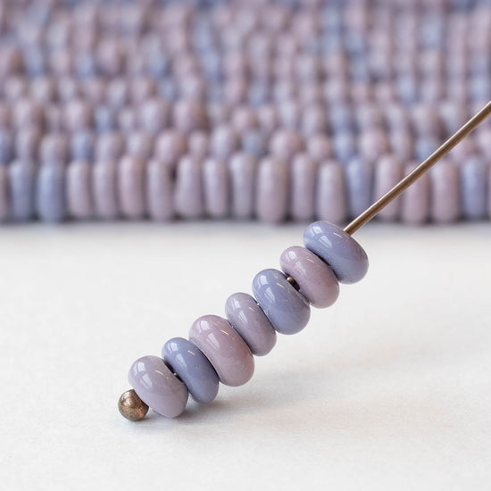 7x4mm Java Donut Beads - Purple - Whole or Half Strand