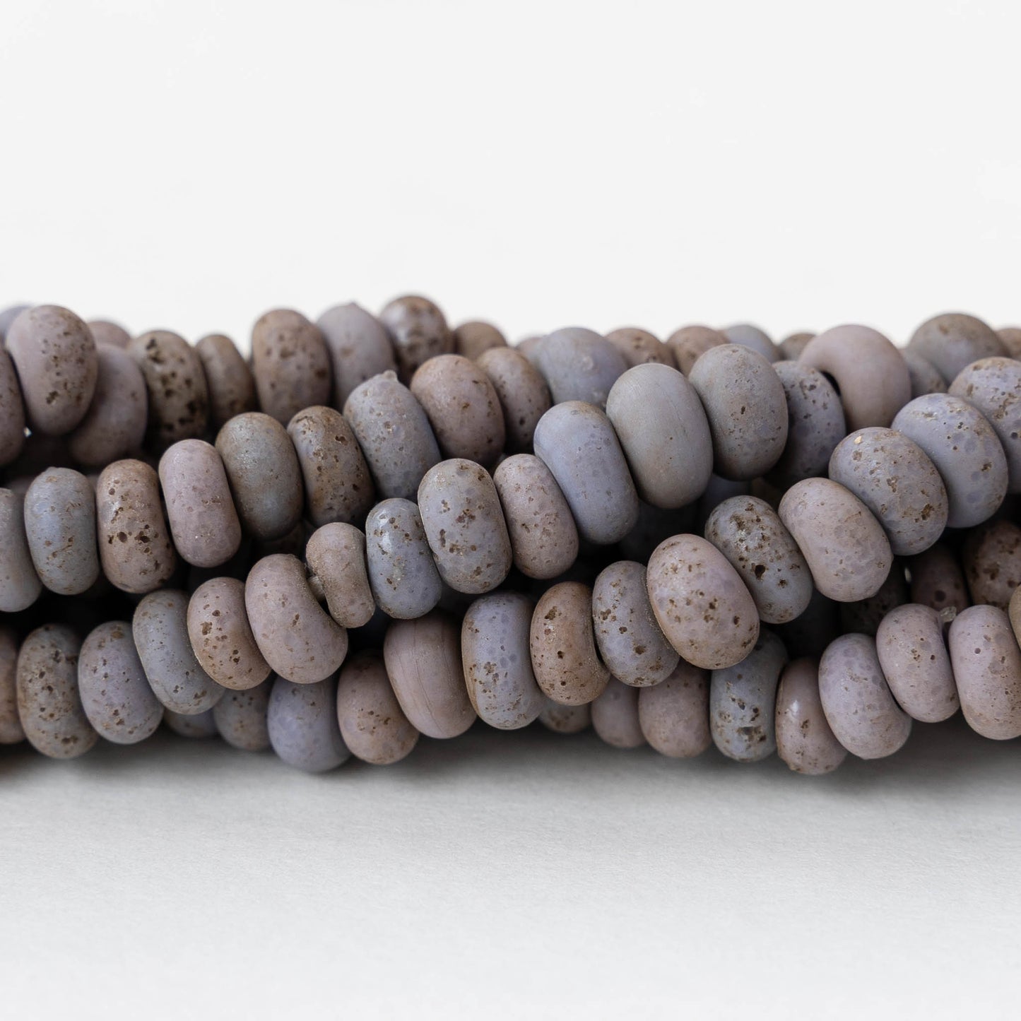 7x4mm Antique Java Donut Beads - Matte Purple - Whole or Half Strand