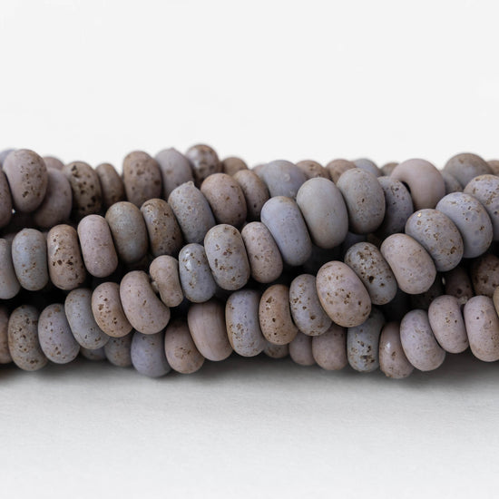 7x4mm Antique Java Donut Beads - Matte Purple - Whole or Half Strand