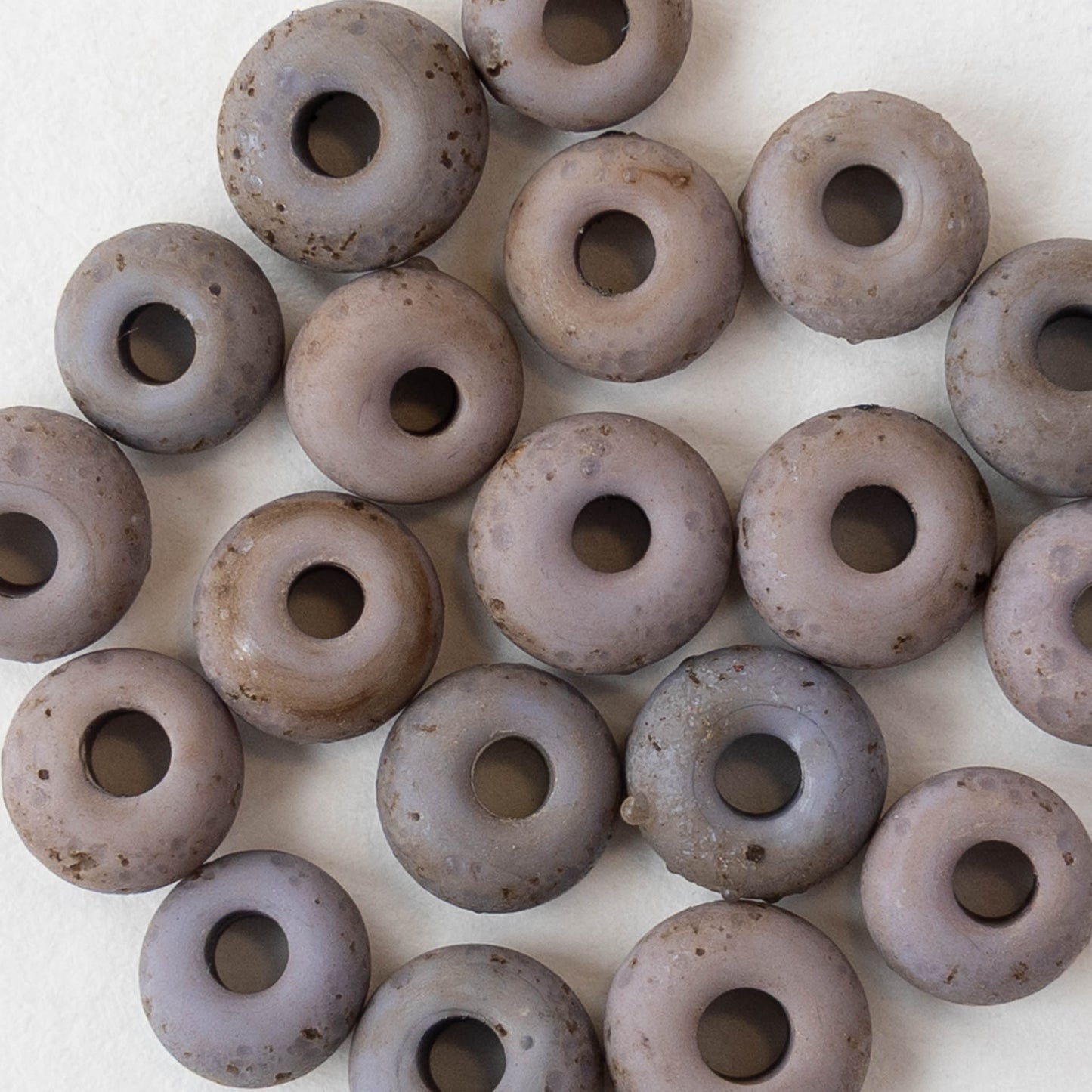 7x4mm Antique Java Donut Beads - Matte Purple - Whole or Half Strand