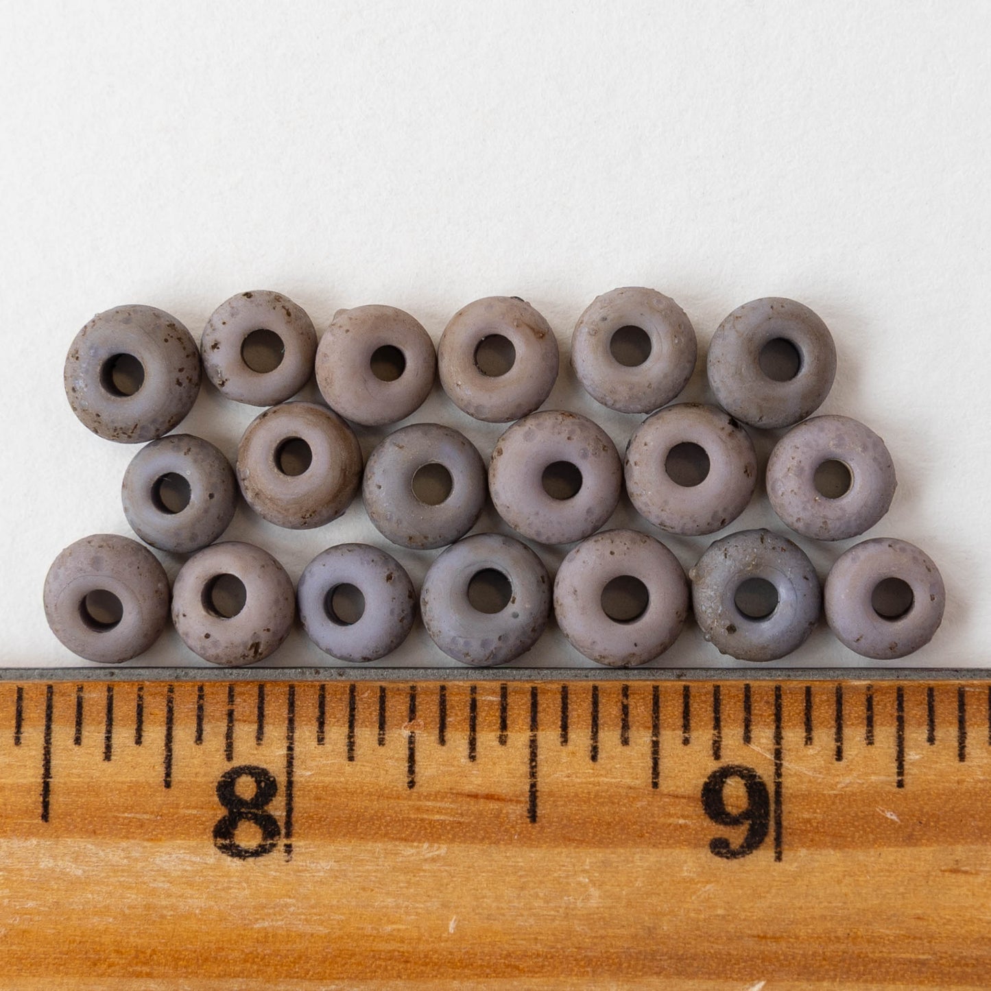 7x4mm Antique Java Donut Beads - Matte Purple - Whole or Half Strand