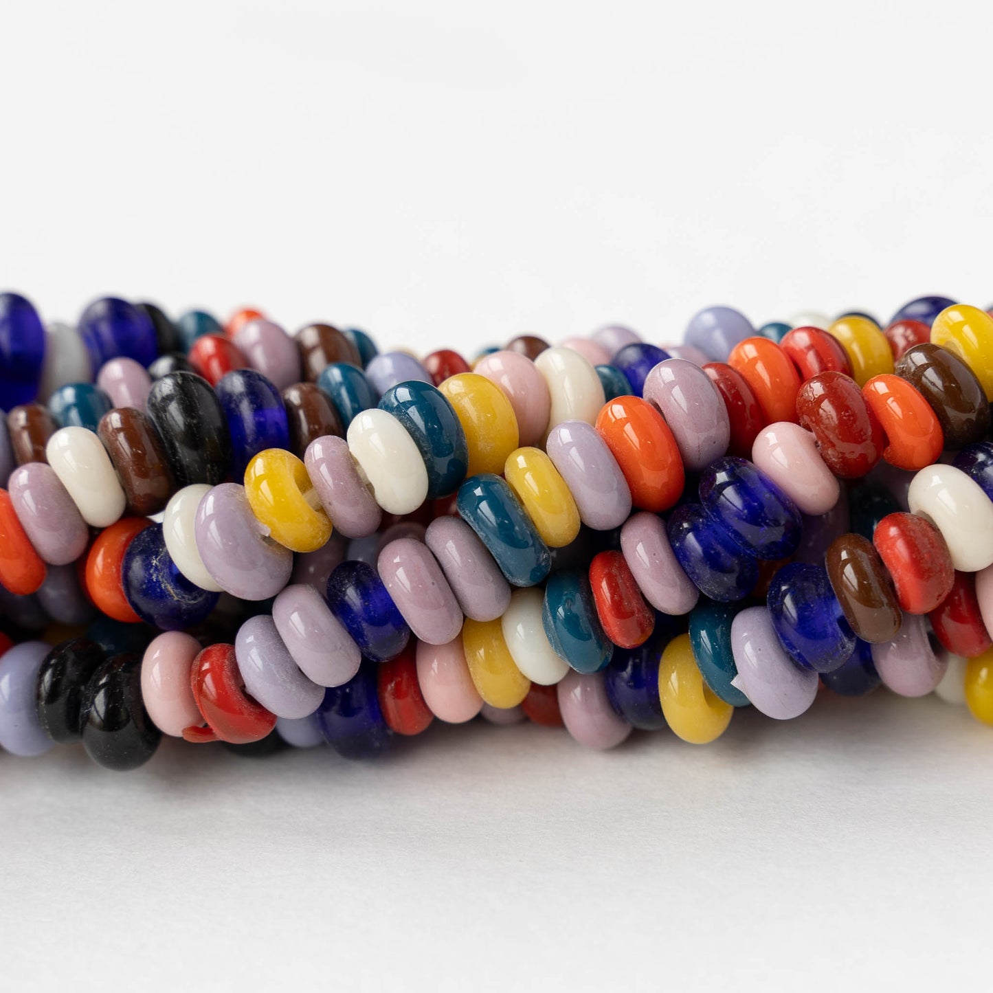 7x4mm Java Donut Beads - Color Mix - Whole or Half Strand