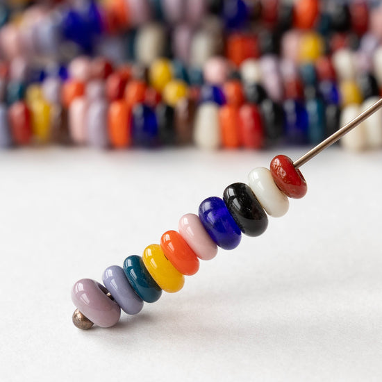 7x4mm Java Donut Beads - Color Mix - Whole or Half Strand