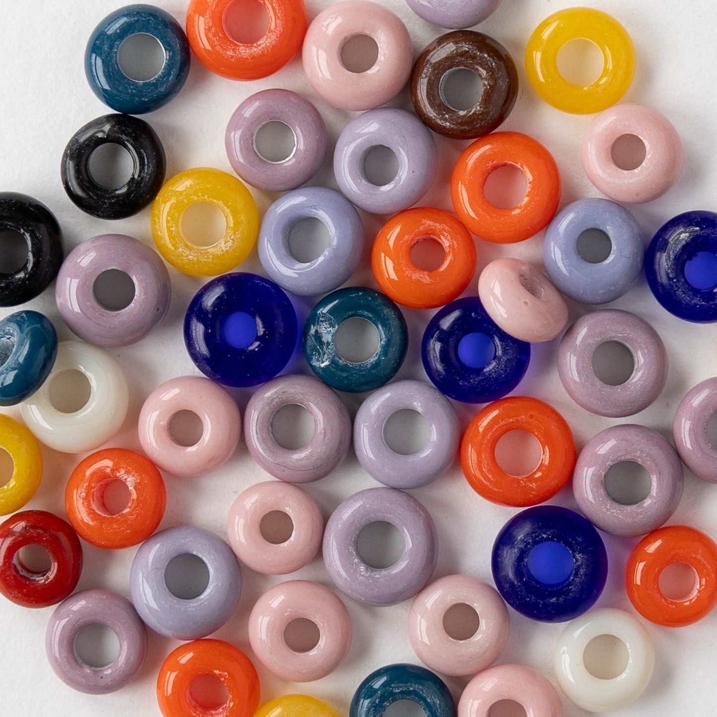 7x4mm Java Donut Beads - Color Mix - Whole or Half Strand