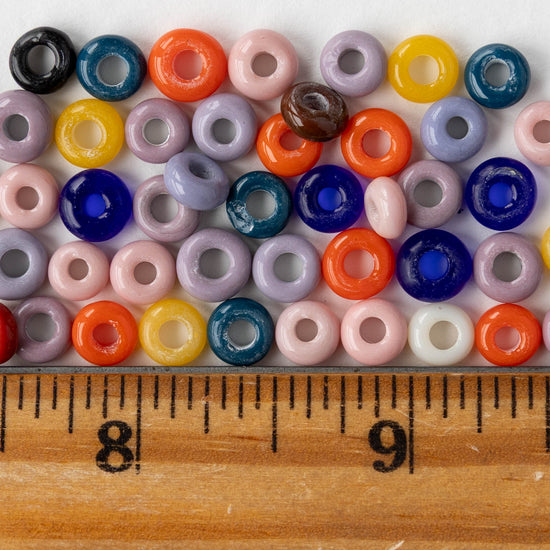 7x4mm Java Donut Beads - Color Mix - Whole or Half Strand