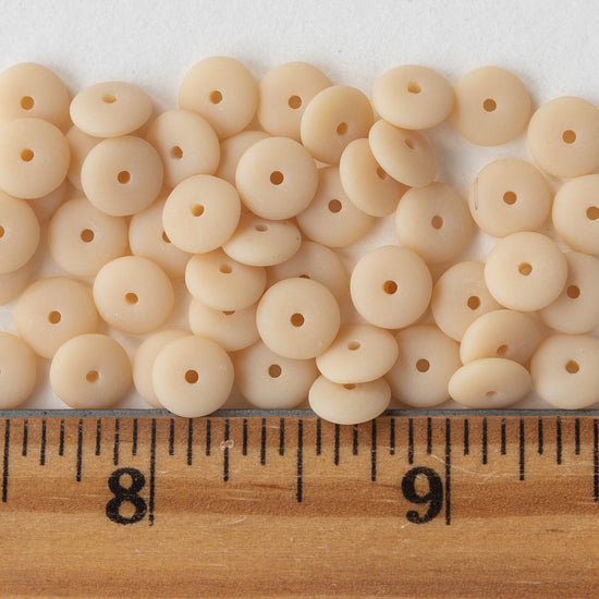 Load image into Gallery viewer, 7mm Rondelle Beads - Ivory Matte - 50 Beads
