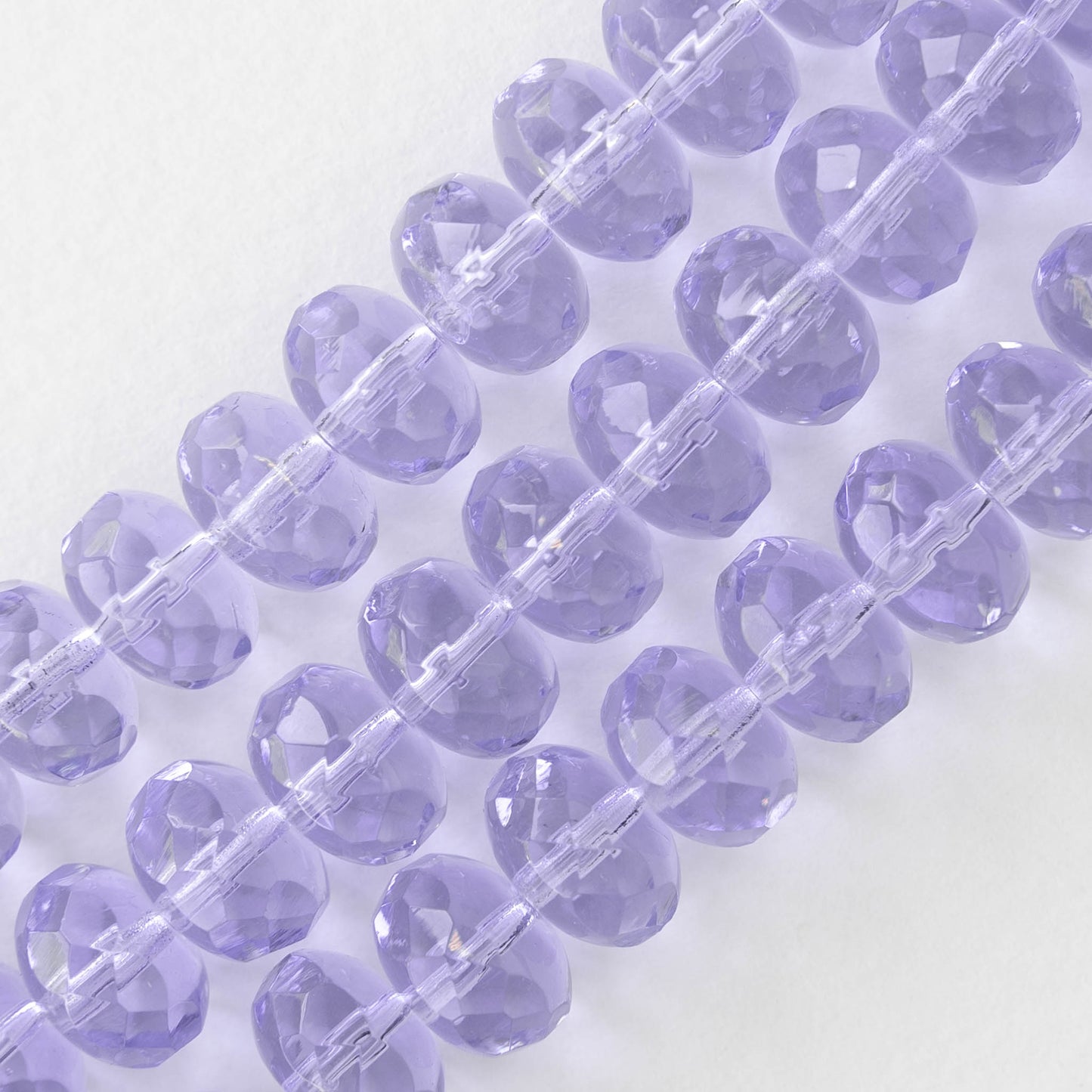 7x11mm Faceted Rondelle Beads - Transparent Lavender Alexandrite - 25 beads