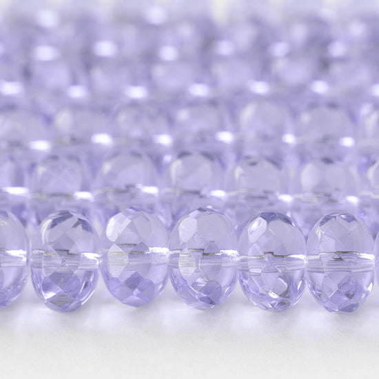 7x11mm Faceted Rondelle Beads - Transparent Lavender Alexandrite - 25 beads