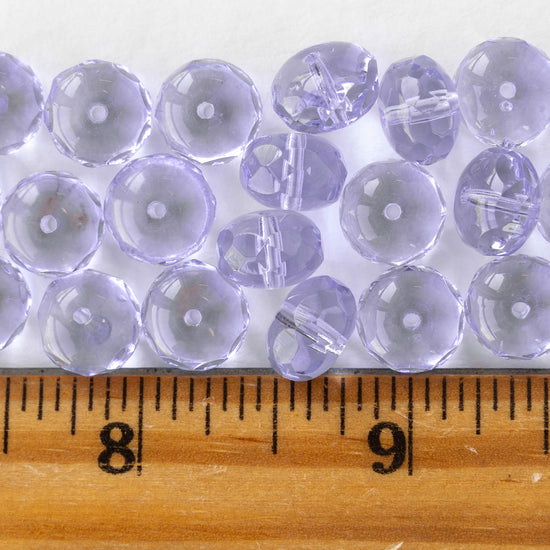 7x11mm Faceted Rondelle Beads - Transparent Lavender Alexandrite - 25 beads