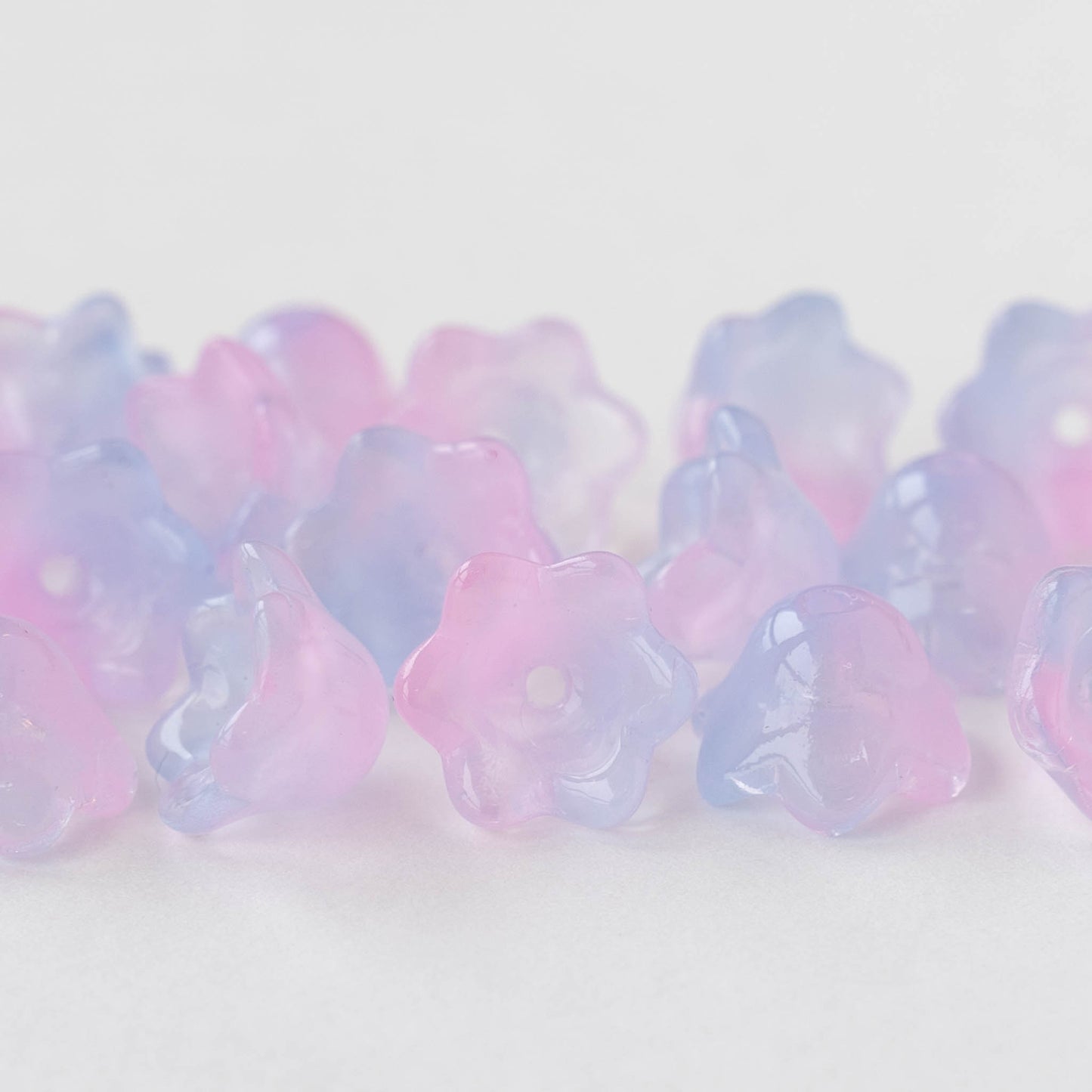 Load image into Gallery viewer, 7x12mm Flower Beads - Pink Lavender Mix - 30 Beads
