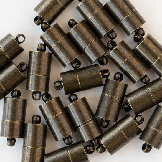 7x12mm Magnetic Tube Clasp - Antiqued Bronze - 1 clasp