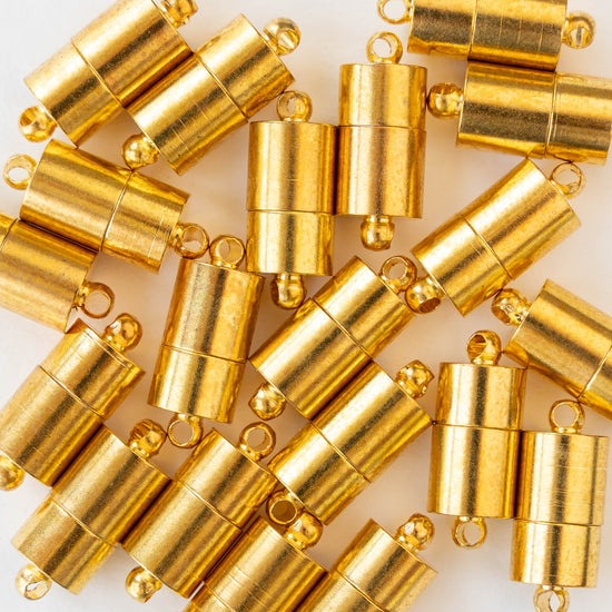 7x12mm Magnetic Tube Clasp - Gold - 1 clasp