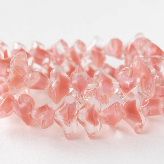 Art Deco Flower - Pink and Crystal Mix - 10 or 20 beads