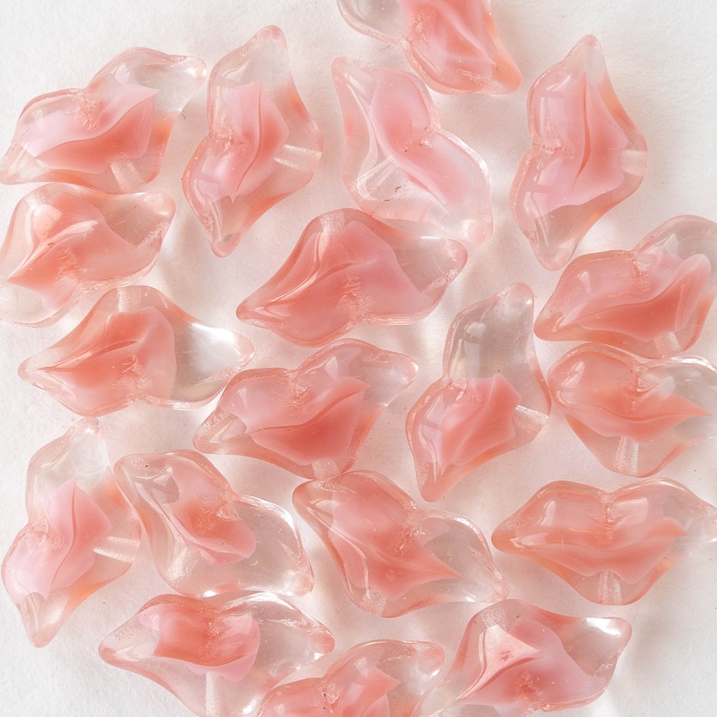 Art Deco Flower - Pink and Crystal Mix - 10 or 20 beads