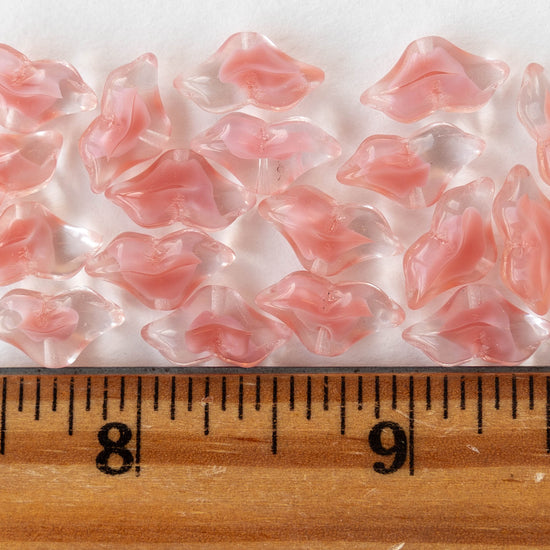 Art Deco Flower - Pink and Crystal Mix - 10 or 20 beads