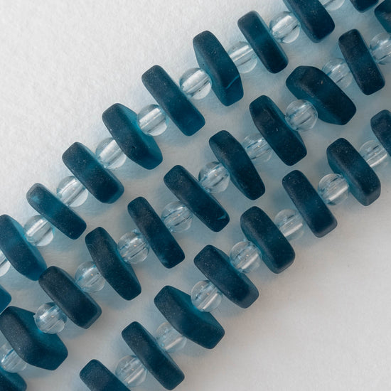 9mm Square Heishi Beads - Teal - 25 Beads